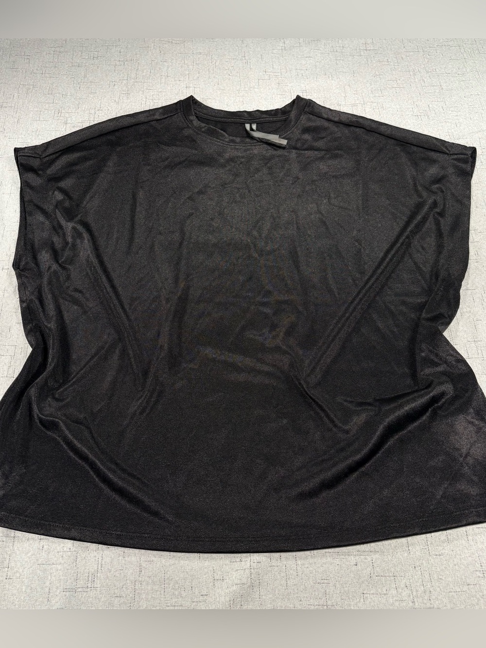 By Anthropologie Black Short Sleeve Oversized Tee Top Small